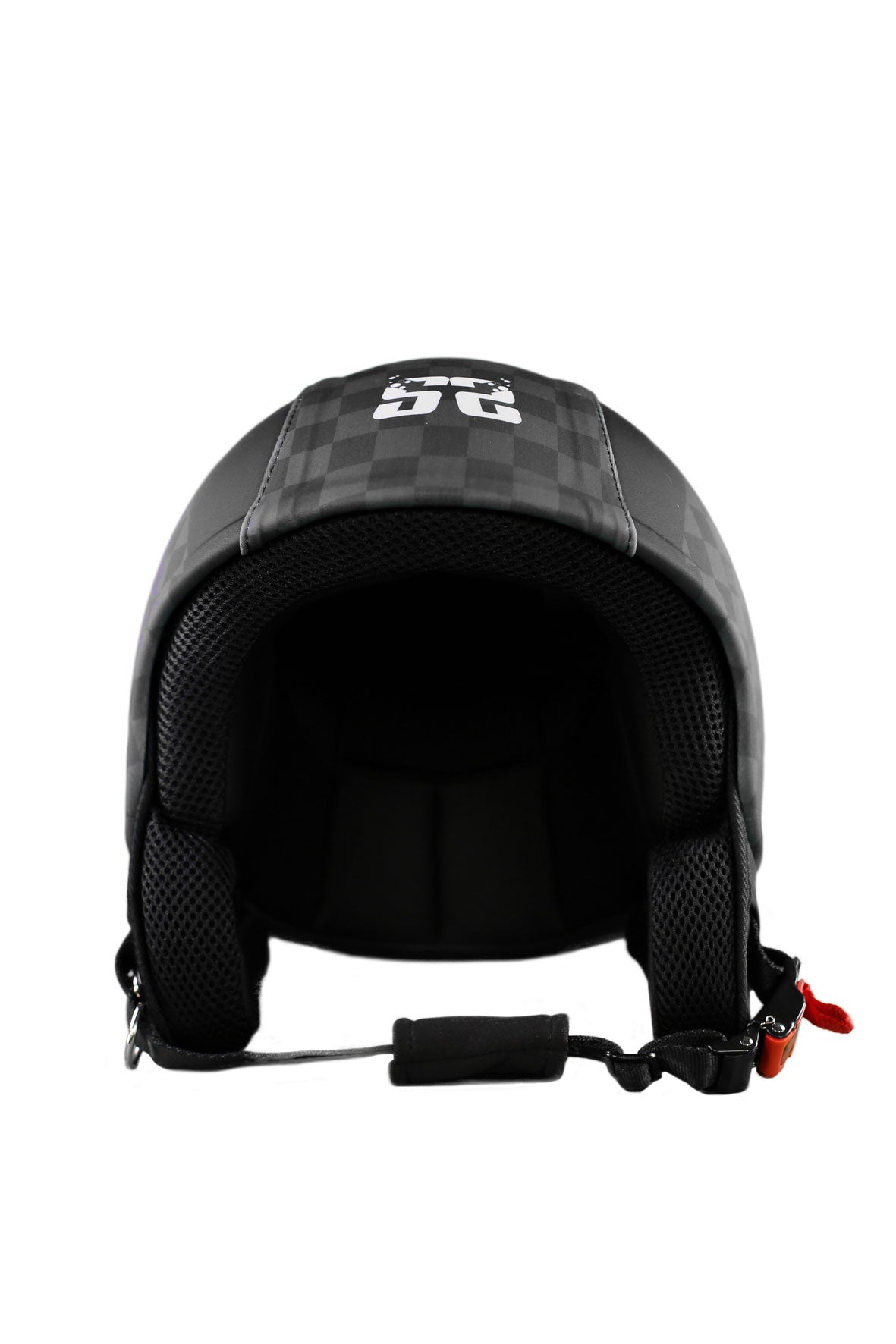 casco senza visiera square nero quadri nero avanti