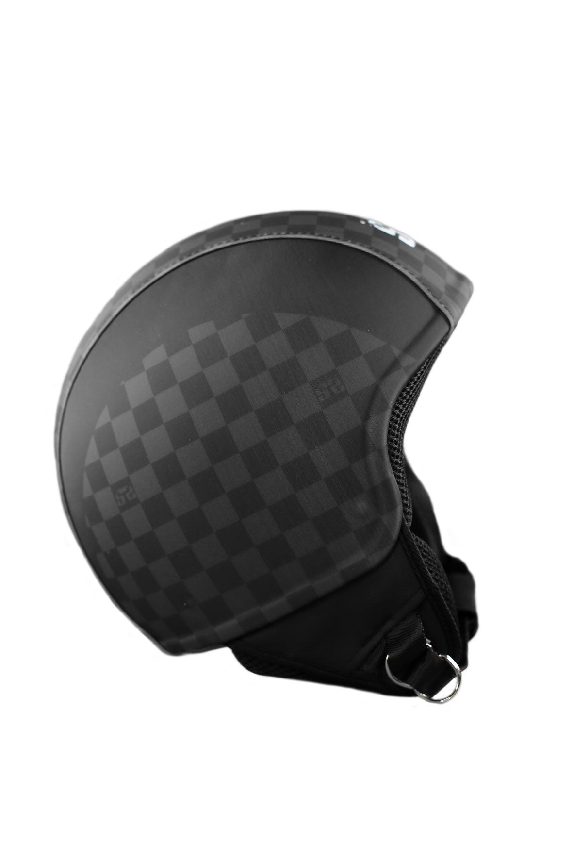 casco senza visiera square nero quadri nero lato destro