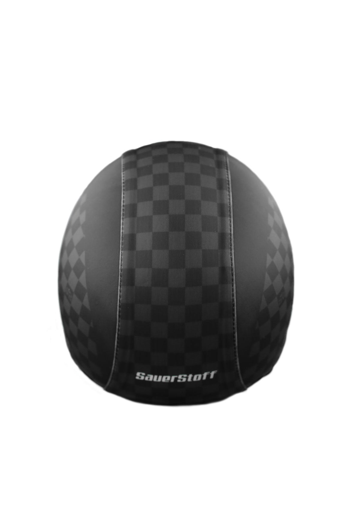 casco senza visiera square nero quadri nero dietro
