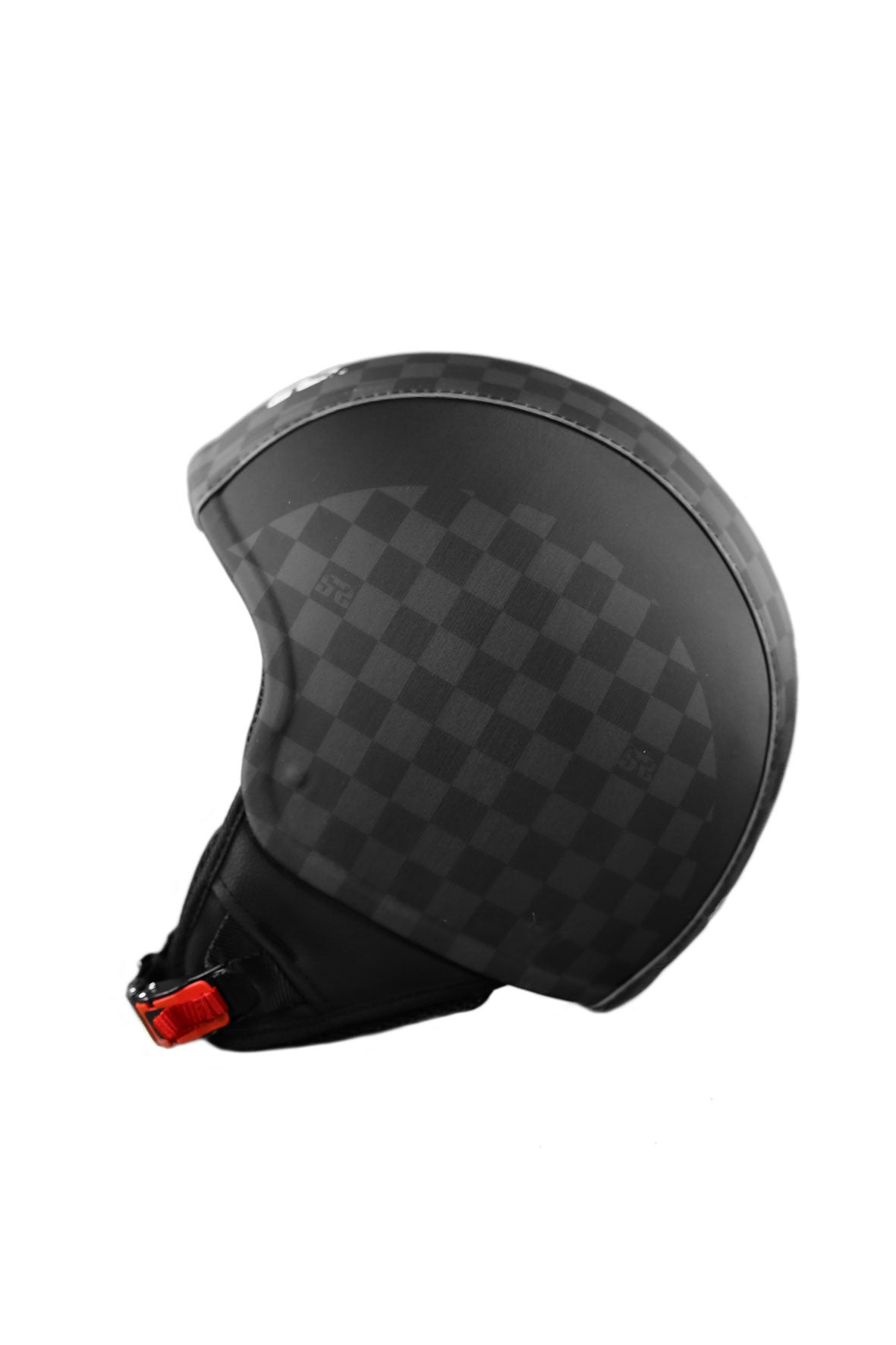 casco senza visiera square nero quadri nero lato sinistro