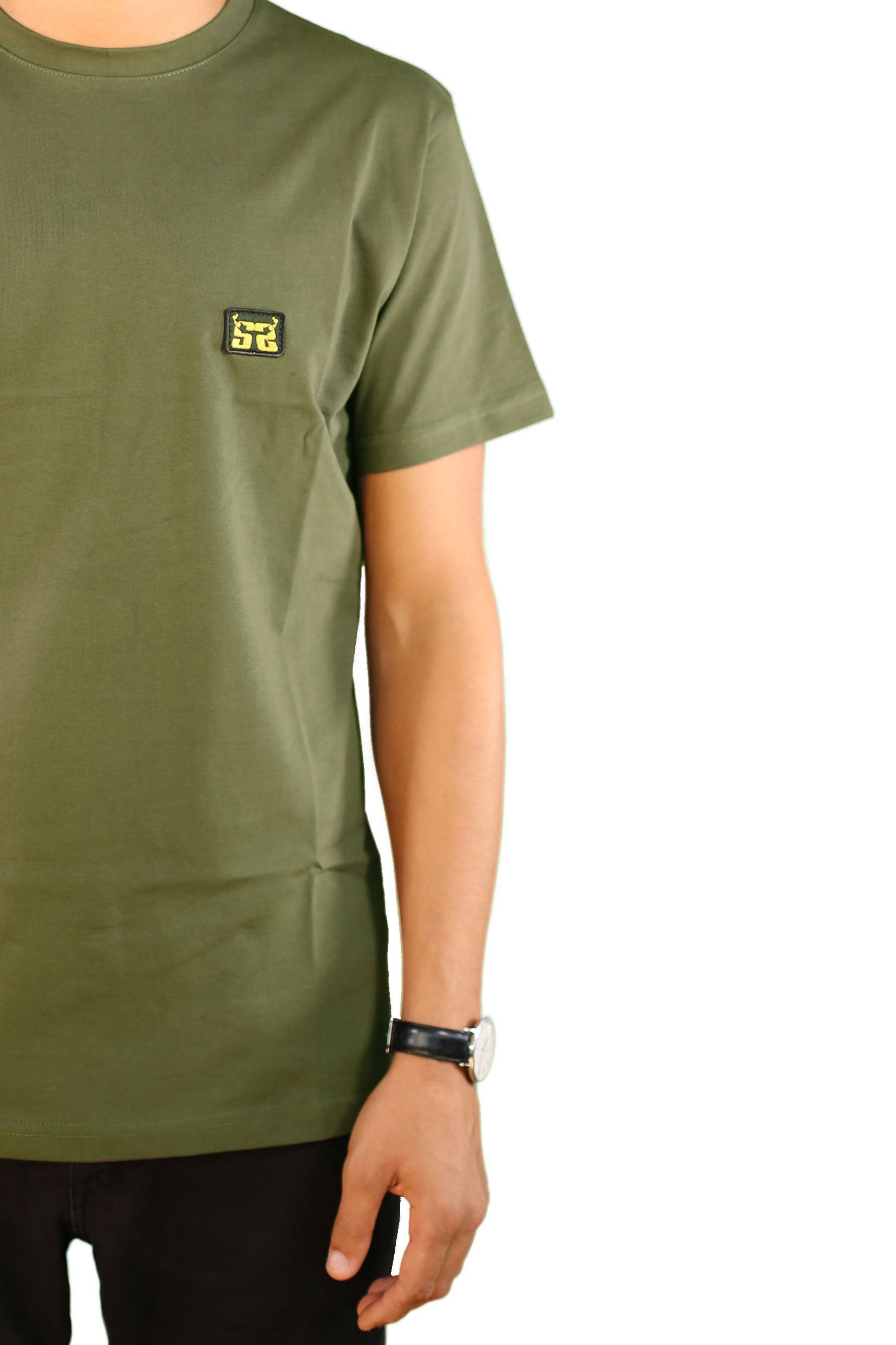 sauerstoff t shirt verde logo ricamato modello
