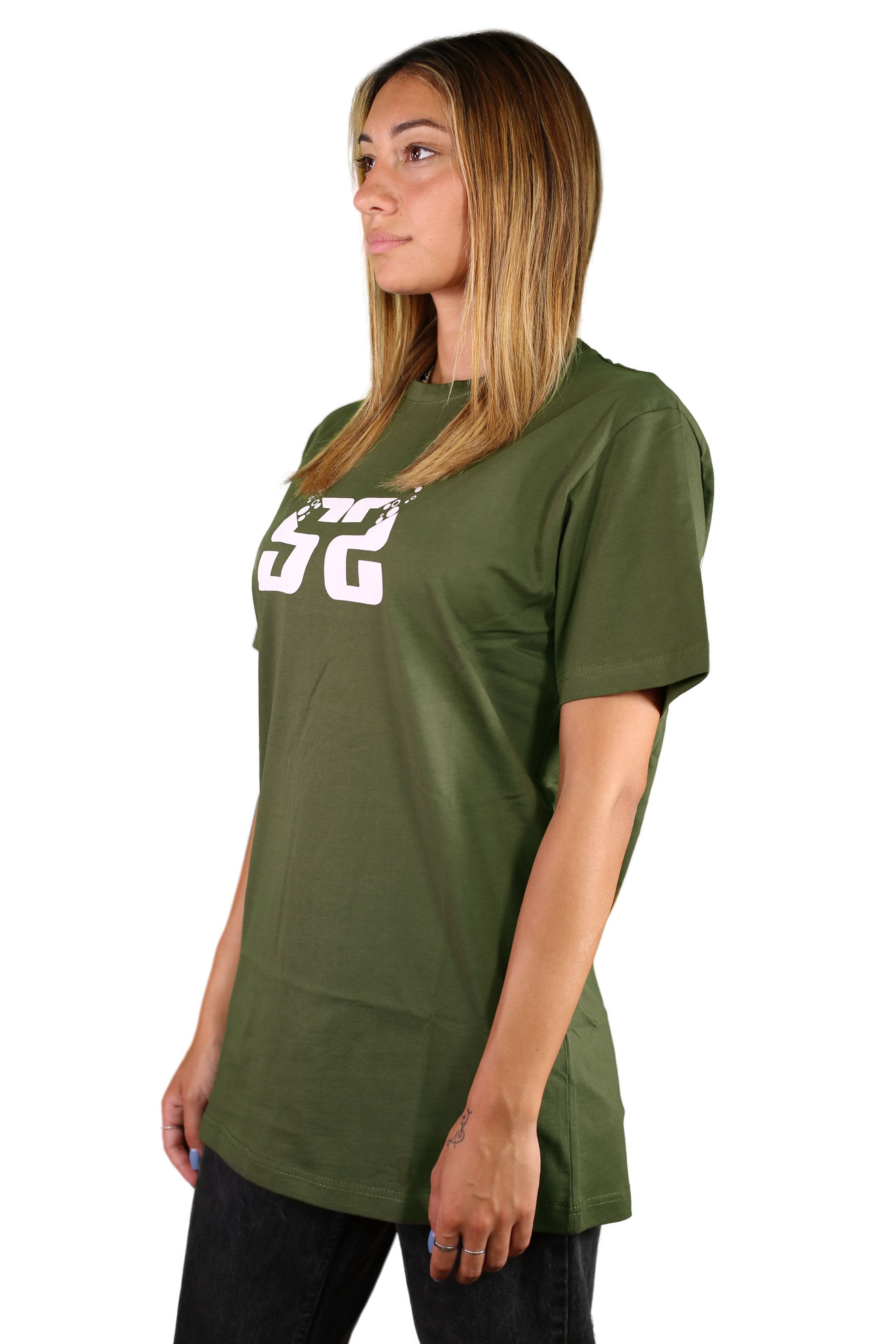 sauerstoff t shirt verde reverse disegno