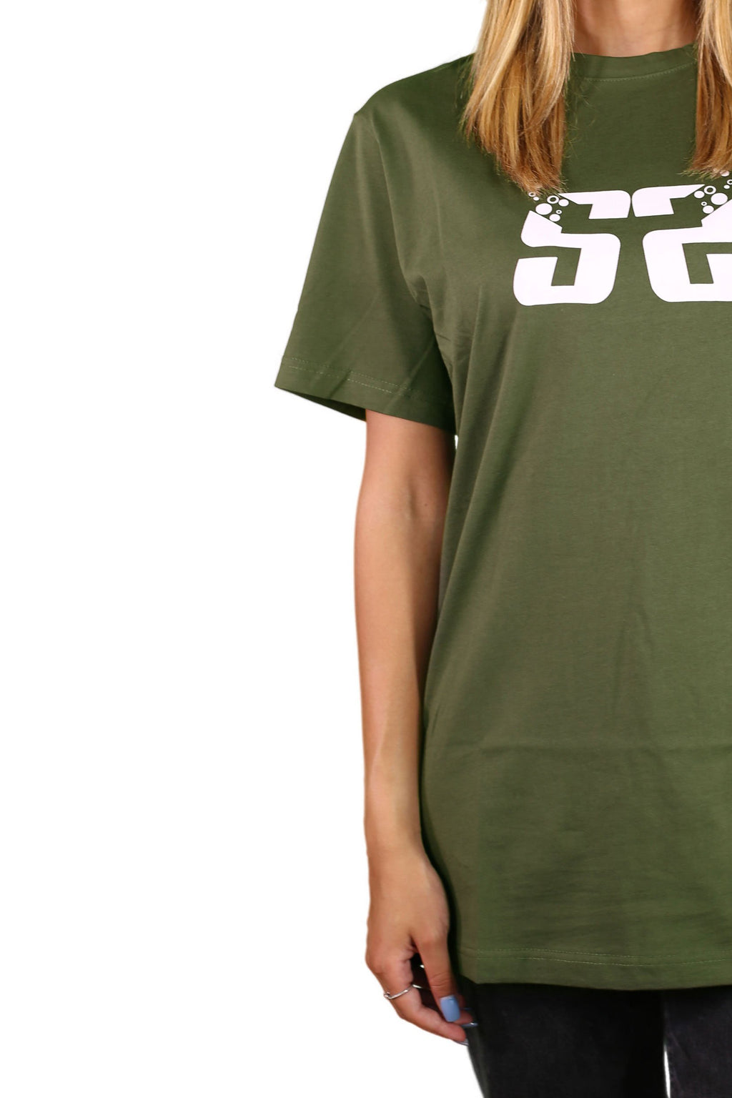 sauerstoff t shirt verde reverse modella