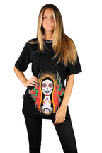 sauerstoff t shirt nera santa muerte dettaglio