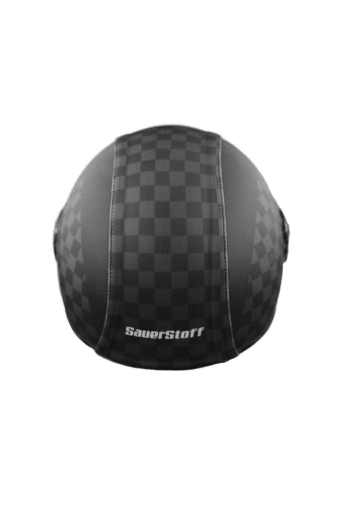 casco demi jet sauerstoff quadri quadretti quadroni neri retro